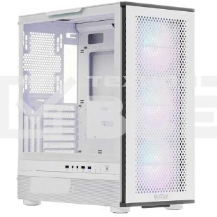 Компьютерный корпус PcCooler ME200 MESH WH белый-черный без БП ATX 3x120mm 2xUSB3.0 audio bott PSU
