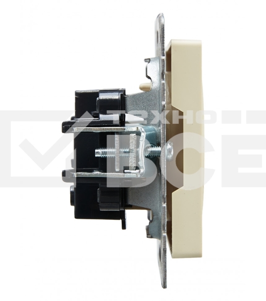Розетка 1-местная IEK BRITE РС10-1-0-БрКр (BR-R10-10-K10) 10А, без заземления, без защитных шторок, бежевый