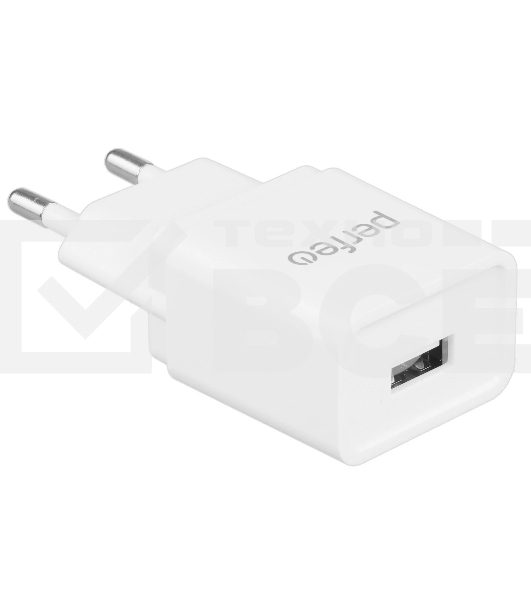 Сетевое зарядное устройство PERFEO с разъемом USB, 2А, белый (I4657)