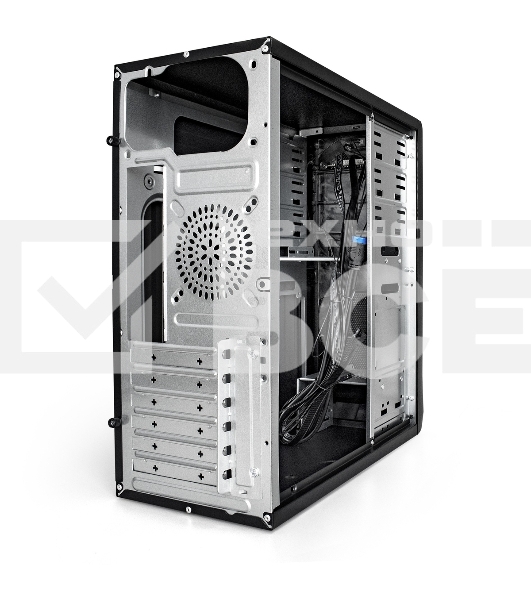 Компьютерный корпус Miditower ExeGate CP-603-UNS450 (ATX, БП UNS450 с вент. 12см, 2хUSB, аудио, черный)