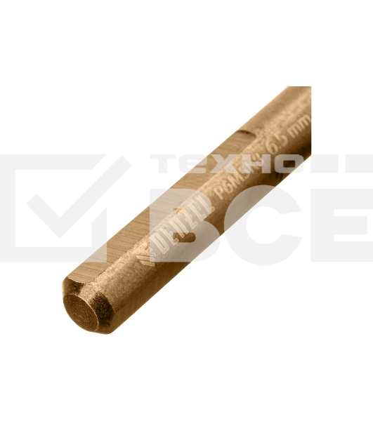 Набор сверл по металлу Denzel 1,5-6,5мм, Р6М5К8-TiN, Golden Tip, 13 шт 723006
