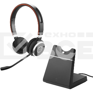 Наушники с микрофоном Jabra Link380a MS Stereo Stand черный накладные BT/Radio оголовье (6599-833-399)