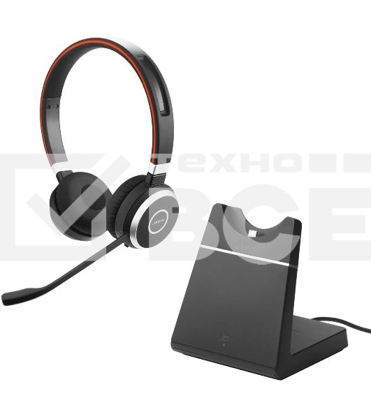 Наушники с микрофоном Jabra Link380a MS Stereo Stand черный накладные BT/Radio оголовье (6599-833-399)