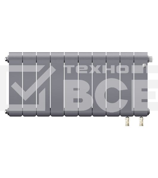 Радиатор биметаллический Royal Thermo Infinity 300 Silver Satin VR80 - 10 секц.
