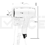 Фен Puff 1201B белый, 1200 Вт, с доп. розеткой, фото2