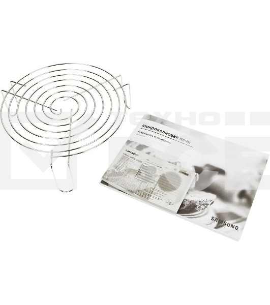 Микроволновая печь Samsung MG23K3515AS/BW серебристый/черный, 23 л, 800 Вт, переключатели - кнопки, поворотный механизм