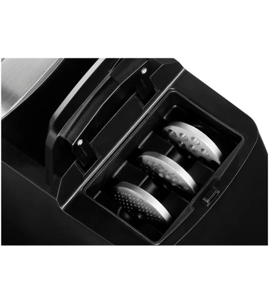 Мясорубка электрическая Bosch MFW68640 черный, 2200 Вт, 4.3 кг/мин, реверс, металлический лоток, насадки - 5