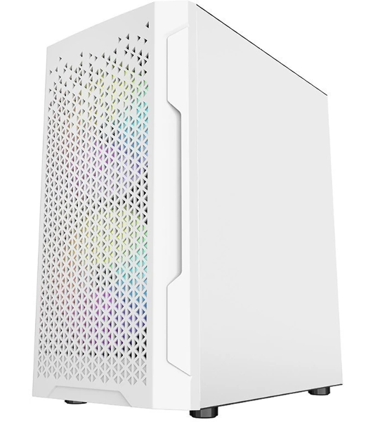 Корпус PowerCase Mistral Micro Z3W Mesh LED, Micro-Tower, белый
