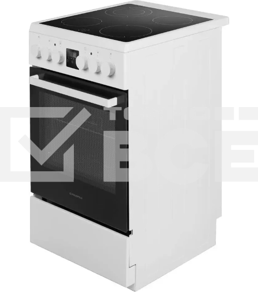 Плита электрическая Maunfeld MEC57CW08TD белый, конфорок 4 шт, духовка 59 л, 50 см x 85 см x 60 см