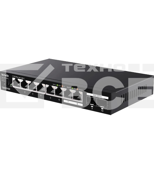 Сетевой коммутатор TENDA TEM2010X Настольное исполнение 8x10Base-T / 100Base-TX / 1000Base-T 2xSFP+ 12 Вт TEM2010X