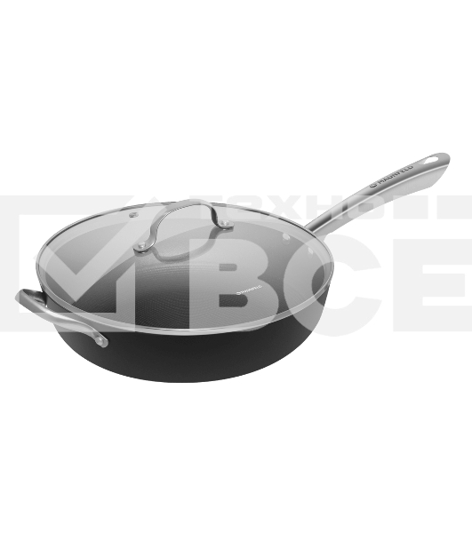 Глубокая сковорода Maunfeld HOWARD MDP30LCL15 из облегченного чугуна со стеклянной крышкой, 30 см