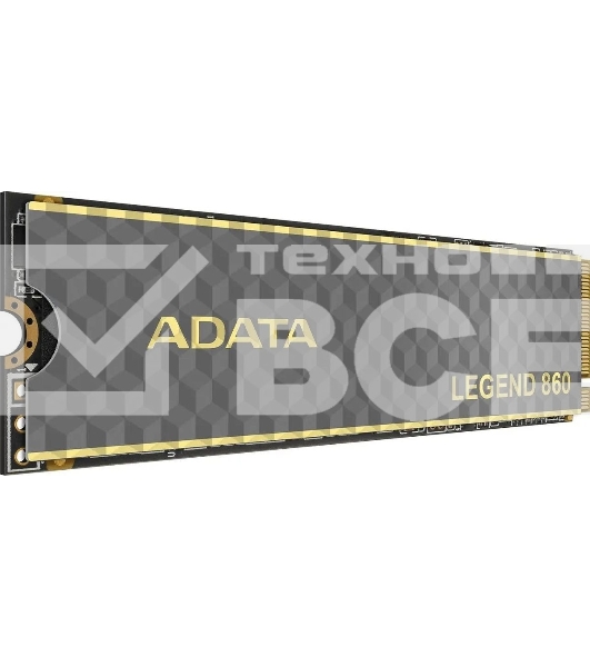 Накопитель SSD ADATA LEGEND 860, 500Gb, PCIe 4.0 x4, M.2 2280, NVMe, R/W 5000/3000, с радиатором
