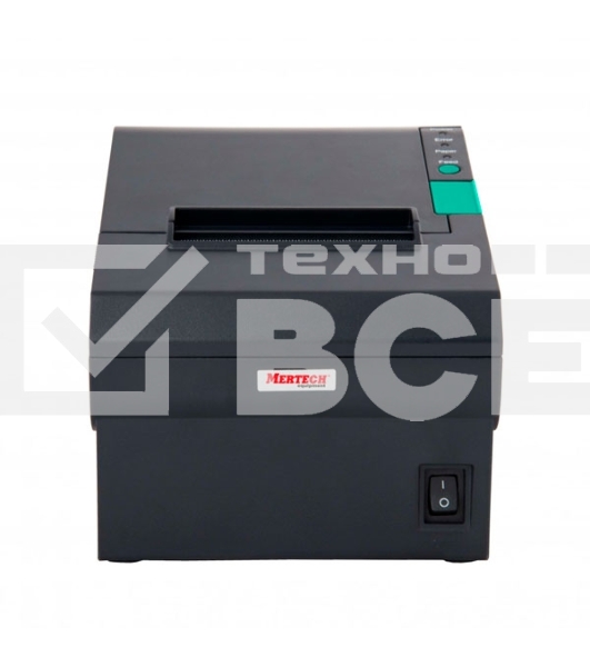 Чековый принтер Mertech G80i прямая термопечать, 203 dpi, 250 мм/сек, Ethernet, RS-232, USB, чёрный