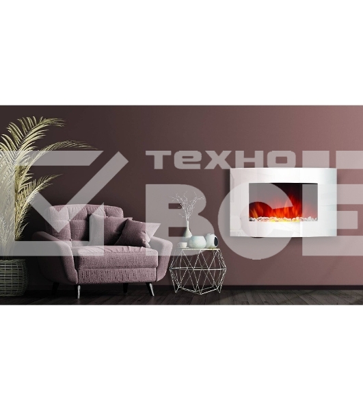 Электрокамин Electrolux EFP/W-1200URLS, белый, 2000 Вт, 25 м2, термостат, пульт д/у
