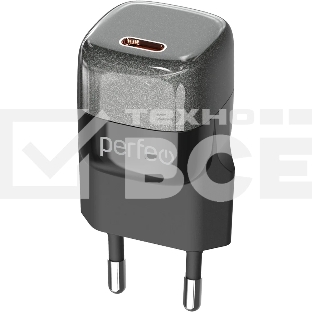 Сетевое зарядное устройство с разъемом PERFEO TYPE-C, GaN, 20W, черный (I4650)