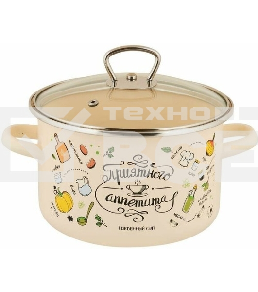 Кастрюля Appetite 1RD181S Приятного аппетита эмалированная сталь 3 л