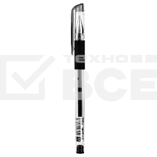 Ручка гелевая Deli Daily E6600S черный прозрачный, d=0.5мм, черные чернила, резиновая манжета