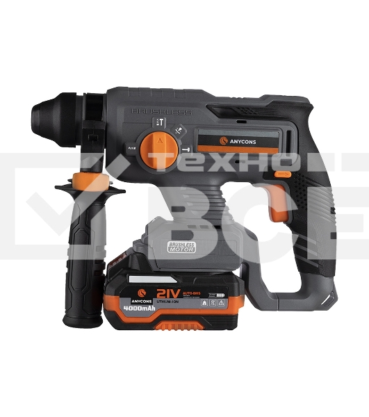 Бесщеточный перфоратор Anycons AC-H408 SDS+, 2 Дж, 21В, 2 акб