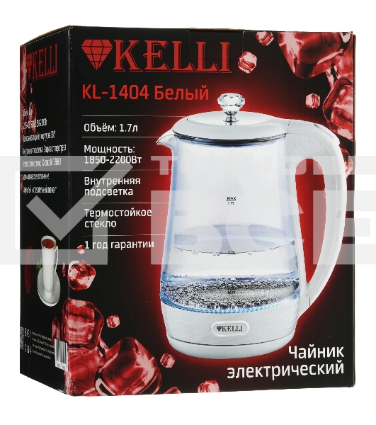 Чайник электрический Kelli KL-1404 белый