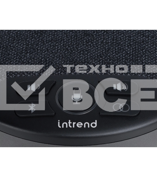 Спикерфон Intrend [ITSPH-W200] 4 капсюля, BT+USB, эффективный радиус 3м, ANC, AEC, AGC, полнодуплексная связь, беспроводное каскадирование 2х спикерфонов, аккумулятор: время работы в режиме разговора до 12 часов. В комплекте USB-dongle