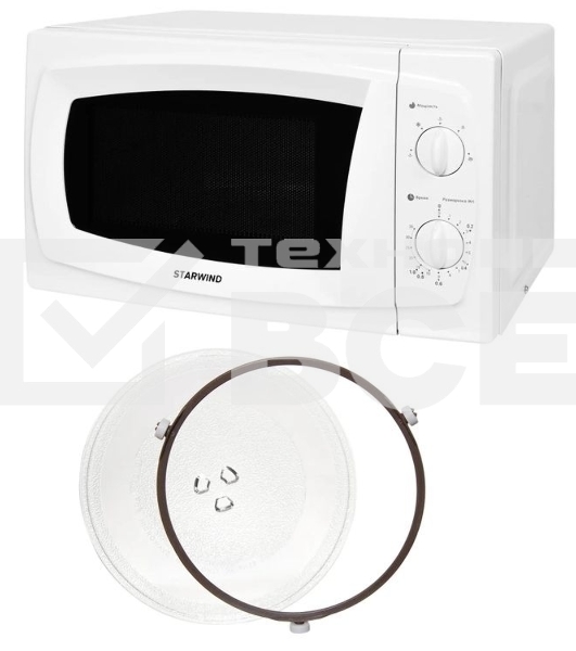 Микроволновая печь Starwind SWM5520 белый, 20 л, 700 Вт, переключатели - поворотный механизм
