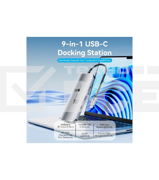 Мультифункциональный хаб Vention USB Type C 9 в 1