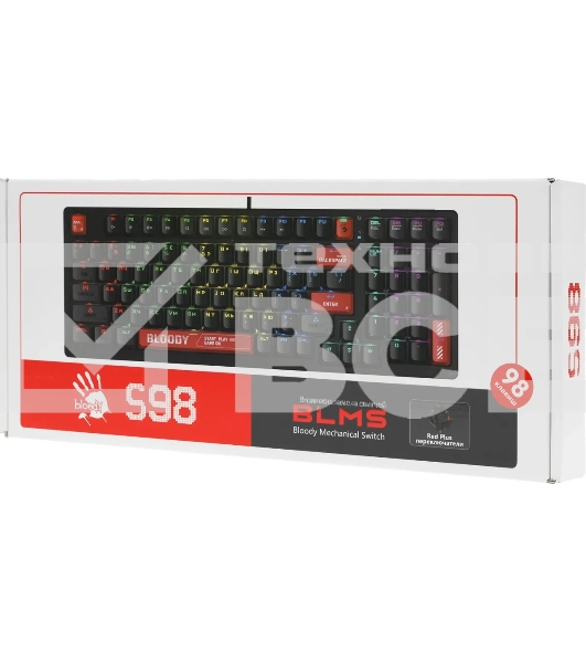 Клавиатура A4Tech Bloody S98 (S98 RED) проводная USB черный/красный