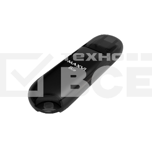 Флеш диск Maxvi P1 8GB USB 2.0 black, монолит с колпачком, ABS пластик