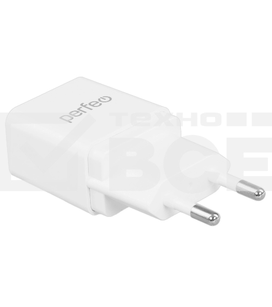 Сетевое зарядное устройство PERFEO с разъемом USB, 2А, белый (I4657)