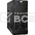 Компьютерный корпус Miditower ExeGate CP-603-UNS400 (ATX, БП UNS400 с вент. 12см, 2хUSB, аудио, черный), фото 1