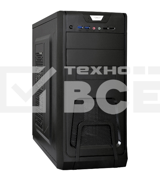 Компьютерный корпус Miditower ExeGate CP-603-UNS400 (ATX, БП UNS400 с вент. 12см, 2хUSB, аудио, черный)