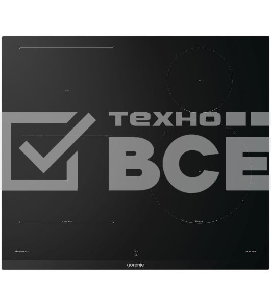 Варочная панель Gorenje, 60 см, индукция, 4 зоны нагрева, слайдерное управление, таймер, функция Bridge, функция PowerBoost, автопрограммы, автоопределение посуды, StableHeat, защита от детей, черный
