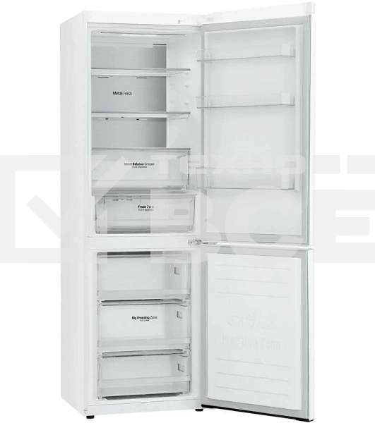 Холодильник LG GC-B459SQSM белый двухкамерный 234/107л морозилка снизу, No Frost