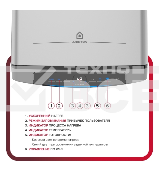 Водонагреватель Ariston Velis Lux Inox PW ABSE WIFI 50 2.5кВт 50л электрический настенный/серый