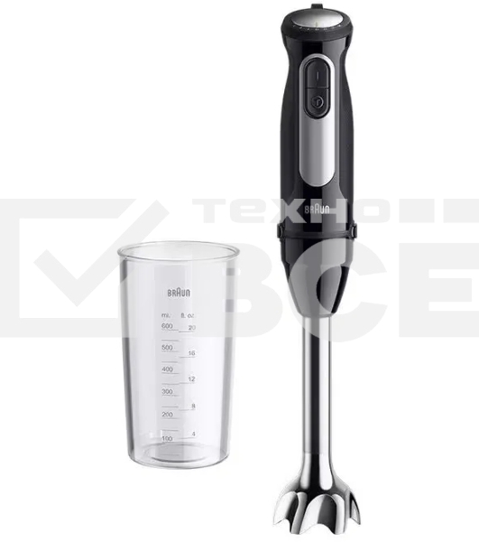 Блендер Braun MQ55001MBK, погружной, черный/серебристый