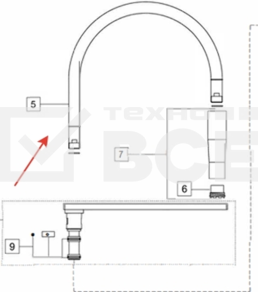 Гибкий шланг излива (гусак) Franke Centinox pro side 133.0191.010