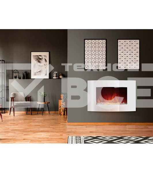 Электрокамин Electrolux EFP/W-1200URLS, белый, 2000 Вт, 25 м2, термостат, пульт д/у