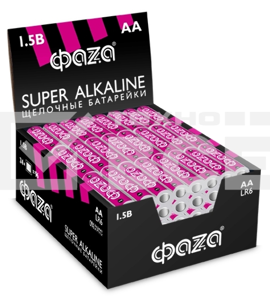 Элемент питания алкалиновый AA/LR6 1.2В Super Alkaline box-96 (уп.96шт) ФАZА 2854643