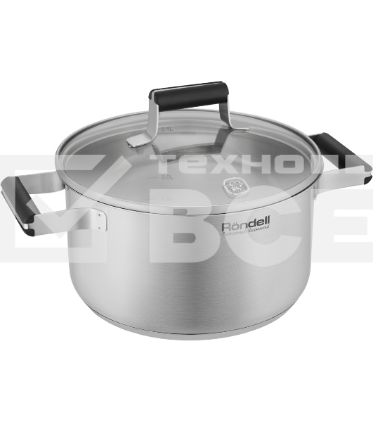 Кастрюля Rondell Bayoneta RDS-1808 5.1л. d=24см (с крышкой) стальной