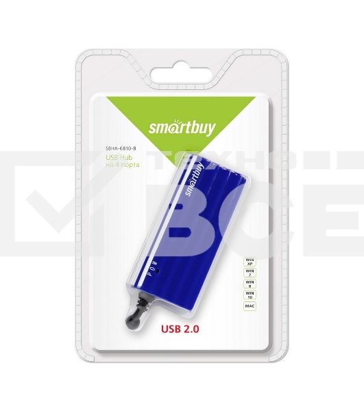 USB-хаб Smartbuy (SBHA-6810-B) 4 порта синий