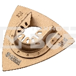 Насадка для МФИ Denzel шлифовальная дельтовидная, HM, по плитке и дереву, 78 мм, фото 1