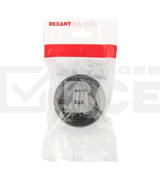 Розетка штепсельная Rexant карболитовая, открытой установки, б/з 16 А, черный