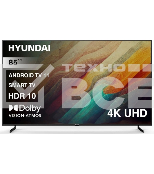 Телевизор Hyundai 85' H-LED85BU7007 черный LED UHD 60Hz Smart TV