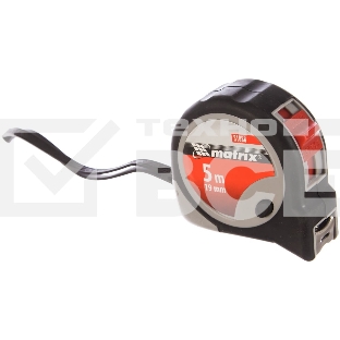 Рулетка MATRIX 31088  continuous fixation 5мх19мм обрезиненный корпус плавная фиксация