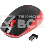 Мышь беспроводная Logitech M190 черный/красный, 1000 dpi, радиоканал, USB, кнопки - 3, фото 1