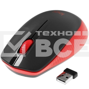 Мышь беспроводная Logitech M190 черный/красный, 1000 dpi, радиоканал, USB, кнопки - 3