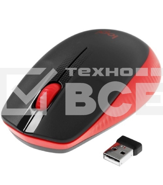 Мышь беспроводная Logitech M190 черный/красный, 1000 dpi, радиоканал, USB, кнопки - 3