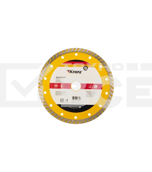Диск алмазный отрезной Turbo 180x22.2 мм Kranz 