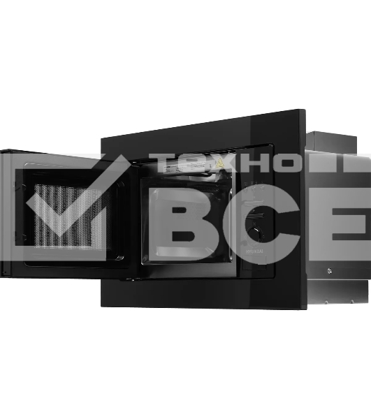 Микроволновая печь встраиваемая Hyundai HBW 2040 BG черный, 20 л, 800 Вт, переключатели - кнопки/поворотный механизм