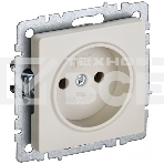 Розетка 1-местная IEK BRITE РС10-1-0-БрКр (BR-R10-10-K10) 10А, без заземления, без защитных шторок, бежевый, фото 1